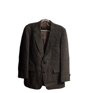Men’s Vintage London Fog 100% Wool Herringbone Blazer with Mixed Colors Size: L